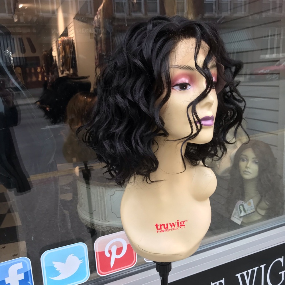 Wig DARK BROWN Swisslace Fulllace Curly fulllace - Picture 6 of 8